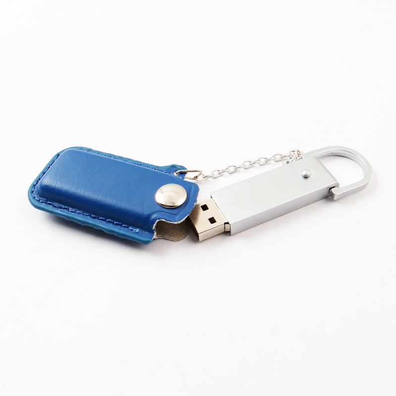 Embossing Logo Leather Flash Drive 128GB 32GB High Capacity Memory Stick
