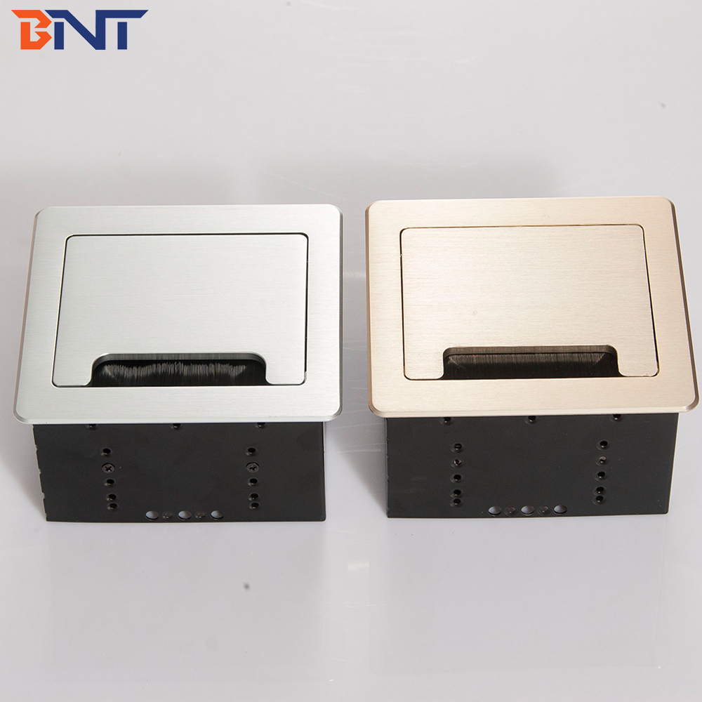 CE approved soft closed clamshell table socket box with rj45