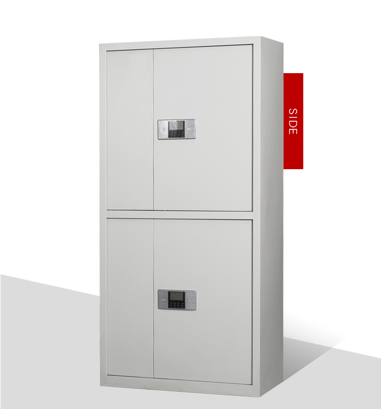 Electronic Smart Lock ISO9001 Confidential Cabinet Two Doors Vertical White