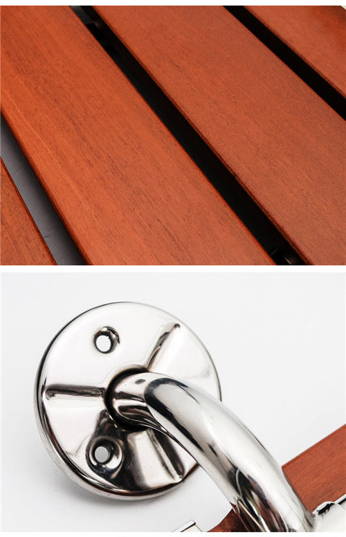 Loading Weight 160KG Fold Down Shower Seat , Relaxing Waterproof Solid Wooden Shower Seat