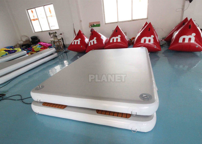 Teak 3x2x0.2m Inflatable Floating Platform With Ladder