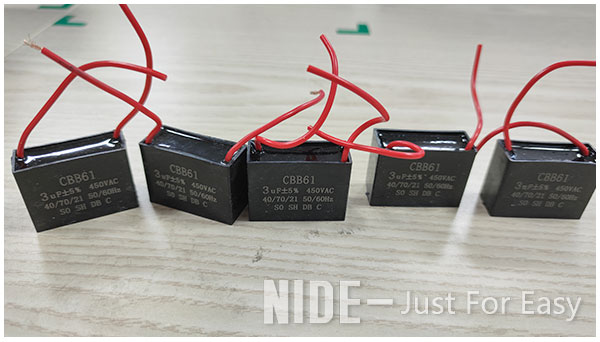 CBB61 Air Conditioner Ceiling Fan Capacitor - 2 Wire 3UF 450V AC 60Hz