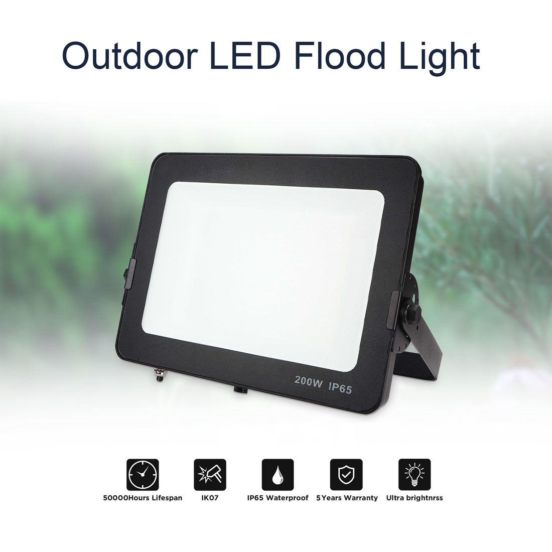 SMD 2835 Outdoor LED Flood Lights Electronic Floodlight Fixture AC Input High Bightness Beads