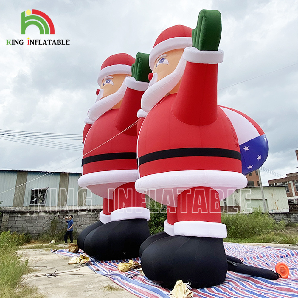 20ft 26ft 33ft Advertising Inflatable Santa Claus For Christmas Party Decoration