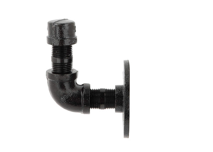 Stylish Black Pipe Coat Rack / Pipe Clothing Rack Wall Mounted Threaded Connection