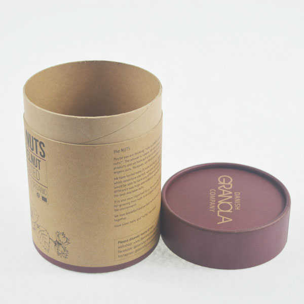 White Cardboard Dried Fruit SGS Kraft Tube Packaging