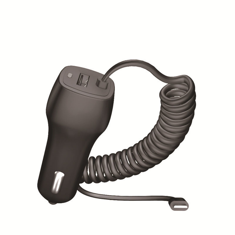 ABS 1.3m Car Fast Charger Adapter Elastic Charging Cable Type C Port