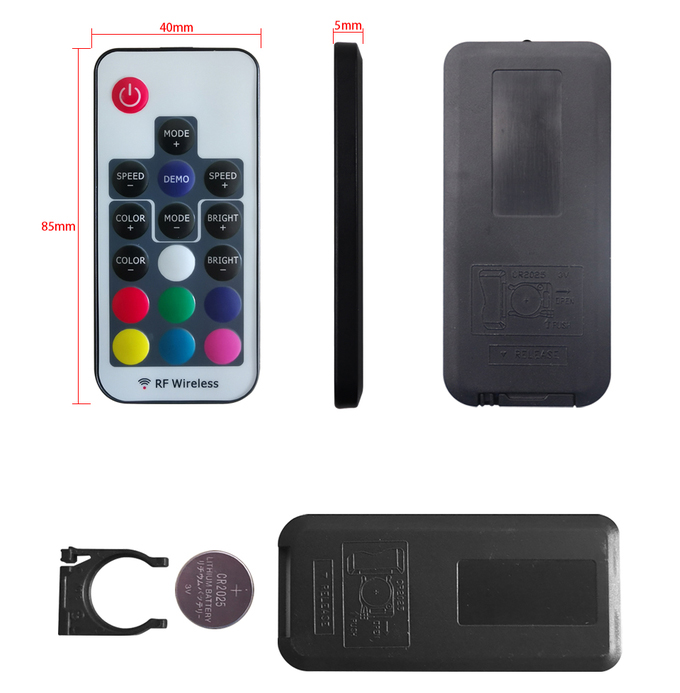 Mini LED RGB Controller RF 17 Key Wireless Remote Control For 5050 RGB LED Light Bar