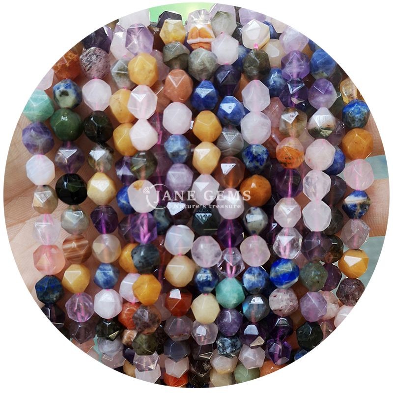 Genuine Faceted Gemstone Loose Beads High Durability for Jewelry Making
