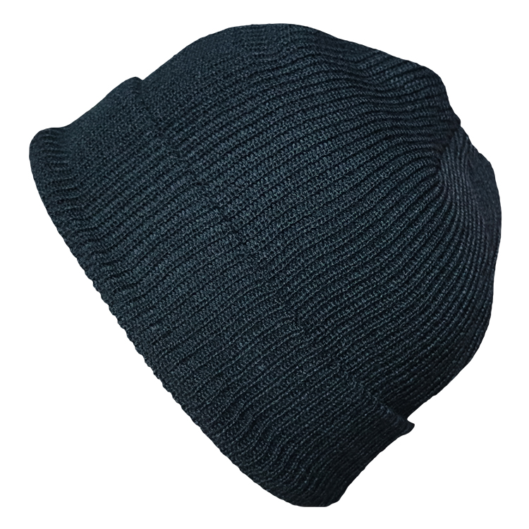 Female Soft Wool Oversized Knit Beanie Hats Solid Crochet Beanie Cap Black Gray
