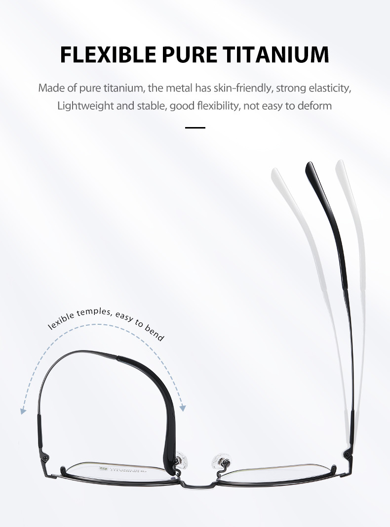 OEM Titanium Frame Glasses Anti Allerg Corrosion Resistant For Men