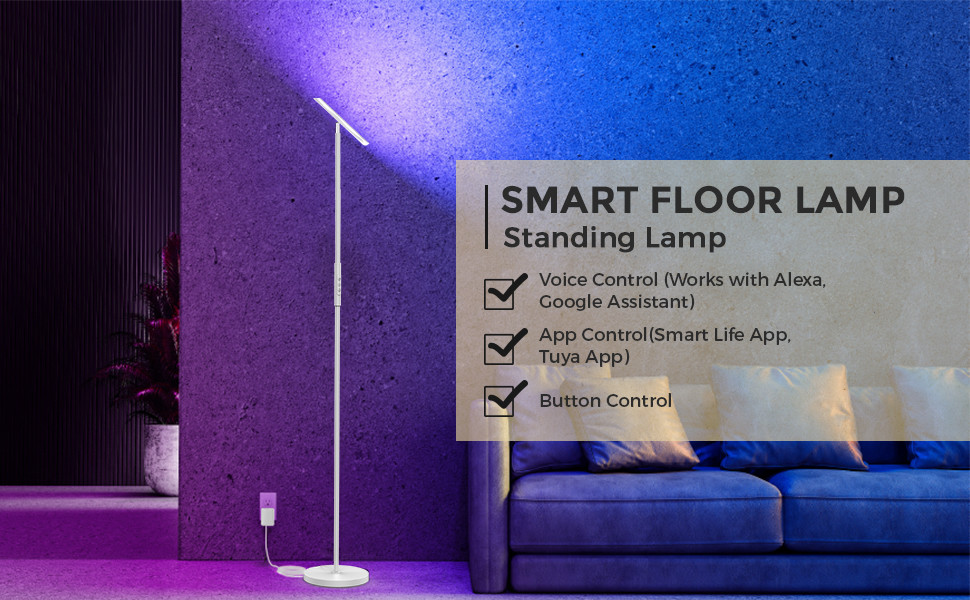 Practical Multi Scene RGB Corner Lights , Dimmable Color Changing Corner Lamp