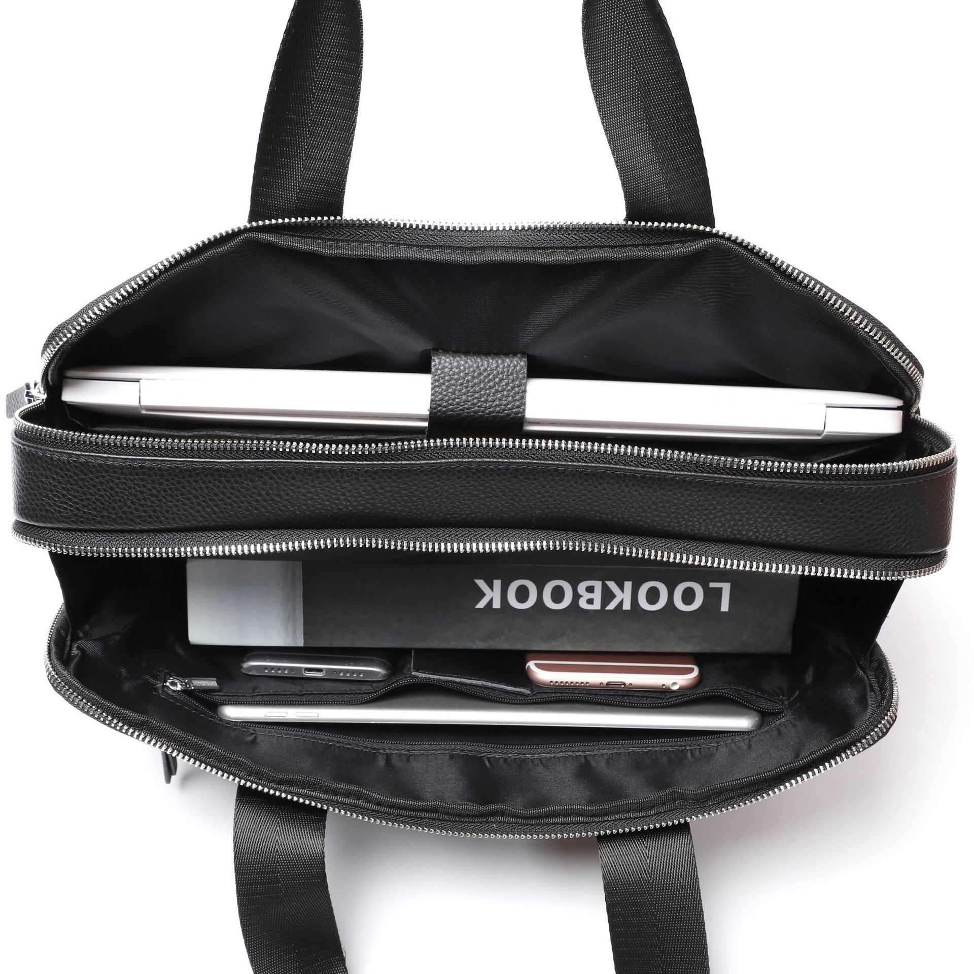 High Quality Classic Zipper Laptop Briefcase Genuine Leather Custom Business Bags Factory Wholesale Price Man Handbag