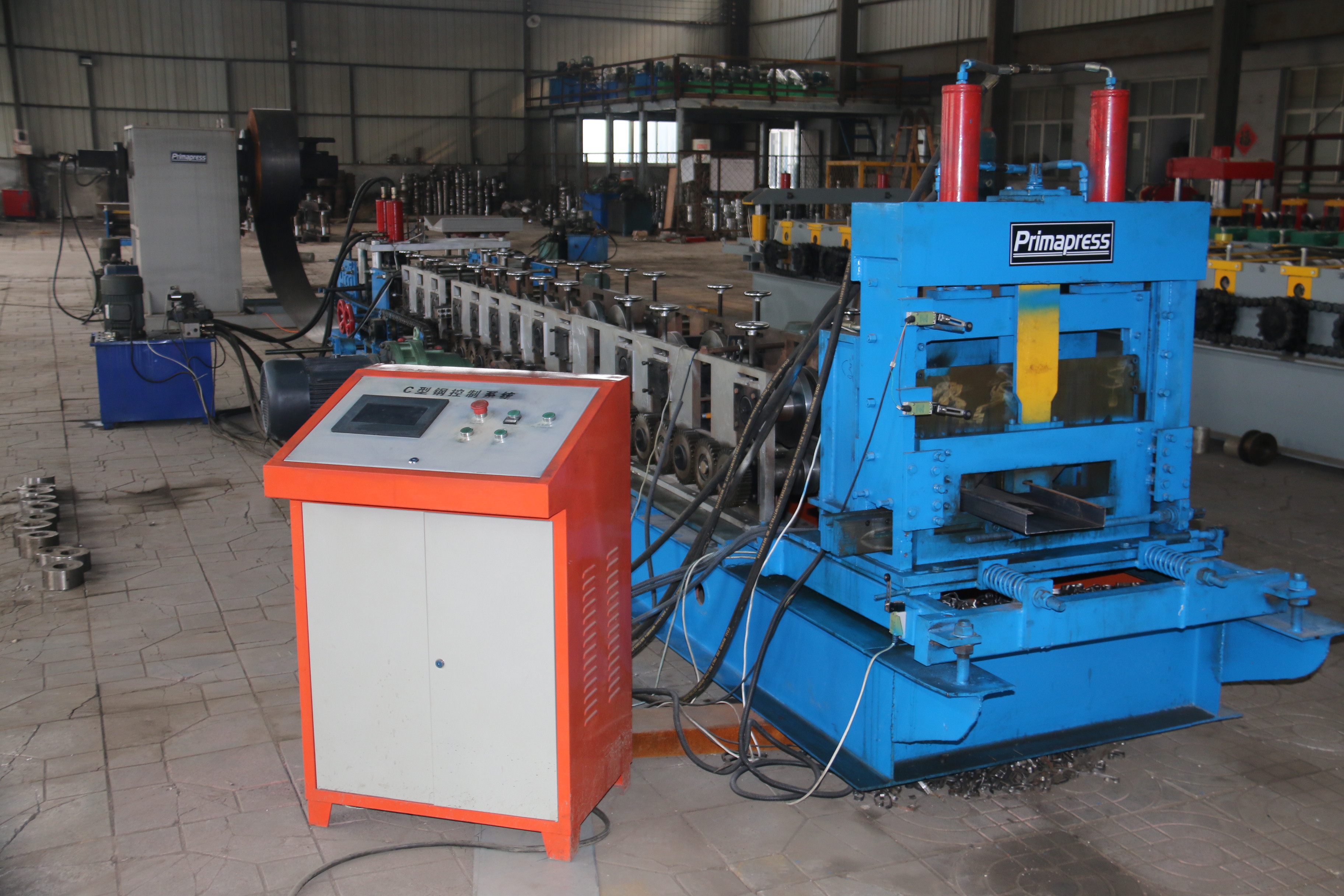 7.5KW C Purlin Roll Forming Machine C Channel Hydraulic Punching