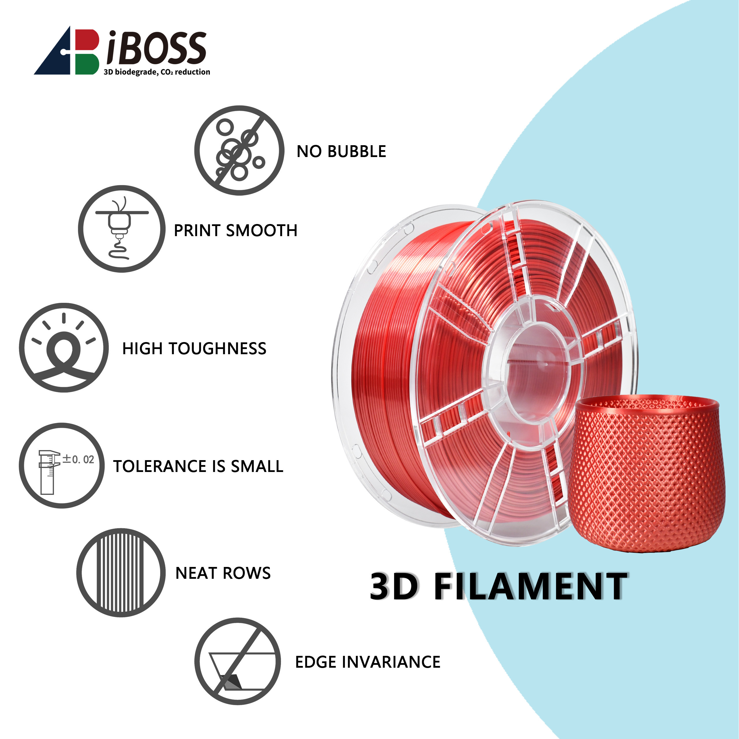 3d Printing Filament 1.75mm PLA Filament Silk Red 1kg 3D Printer