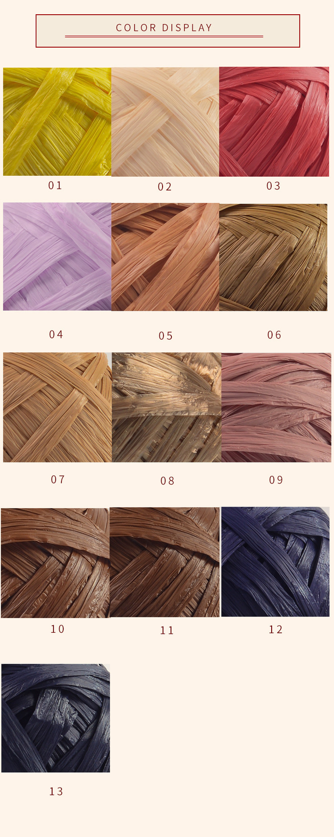 colorful hand knitting Raffia yarn Crochet Ribbon Yarn for handmade bags