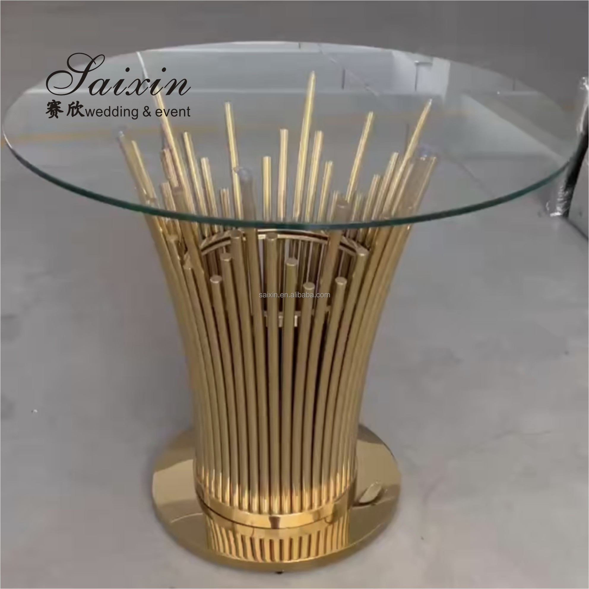 16 14 12 Inch Round Stainless Steel Hanging Crystal Cake Stands Wedding