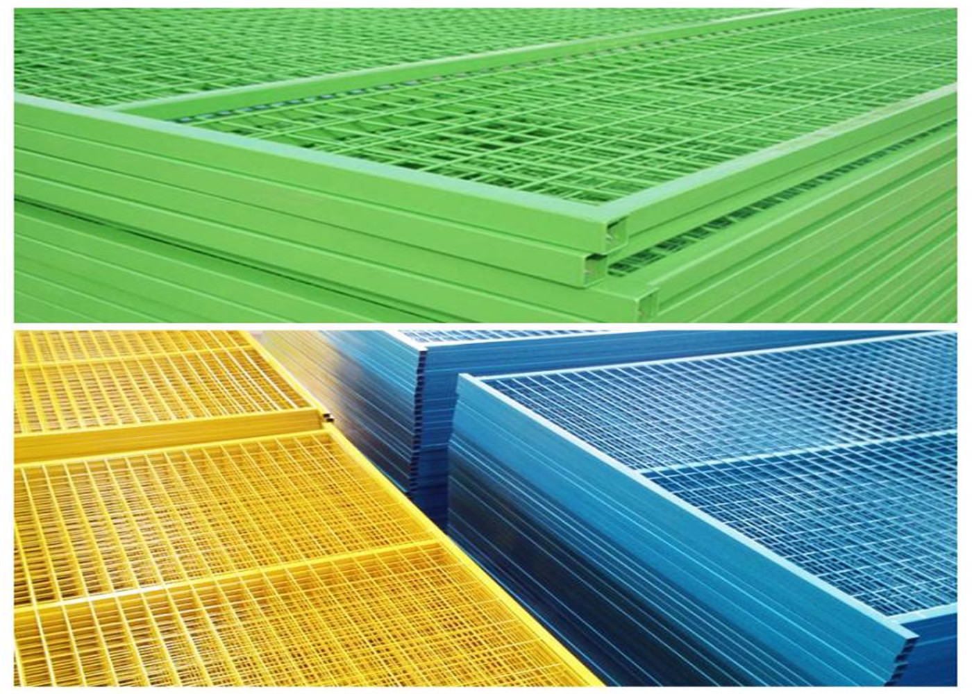 Height 8’/2430mm*10’/3048mm Width Weld mesh 2"*4"*9.5gauge wire Powder coated Yellow Outer frame 25mm*2.0mm