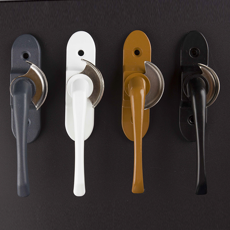 43g UPVC Crescent Moon Lock Aluminum Alloy Window Lock with Stainless Steel Hook