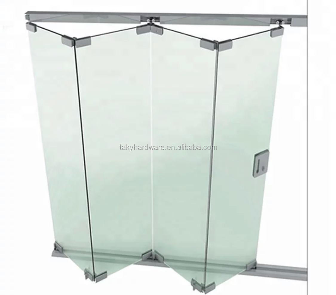 Design Folding Glass Barn Door Stainless Sliding System for Normal Finish Satin/Polish
