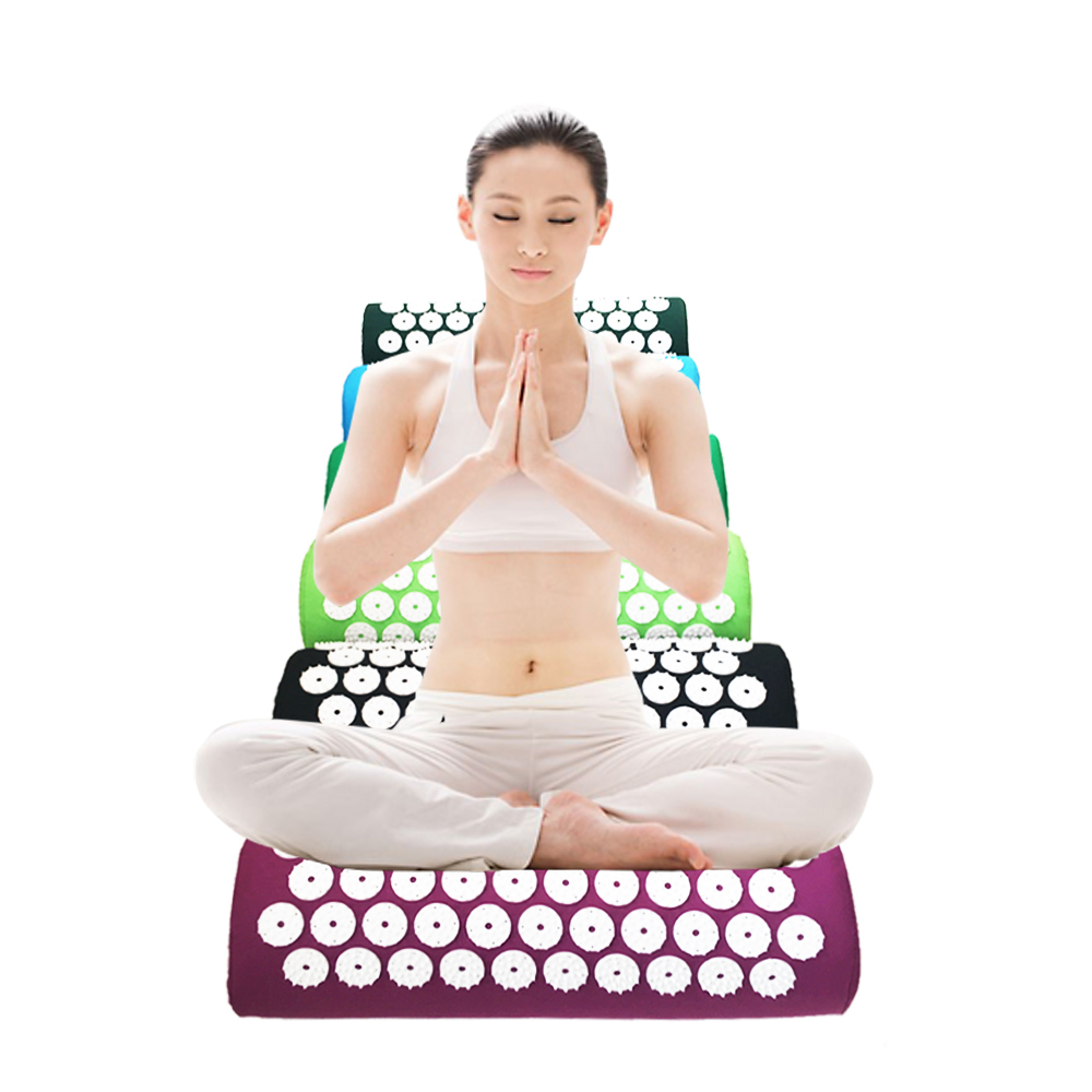 ABS Eco Acupressure Mat And Neck Pillow Set Plastic Spike Acupressure Pillow