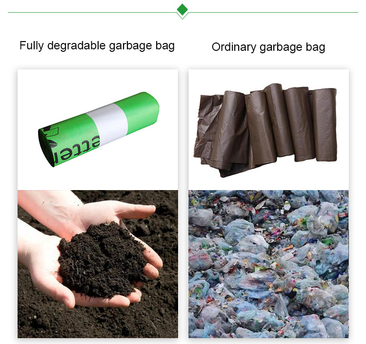 eco friendly wholesale cornstarch custom printed 100% biodegradable compostable plastic garbage bags on roll