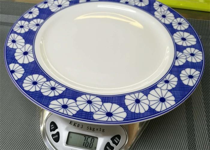 Dia. 27cm White Porcelain Plates Ceramic Round Plate Decorative Pattern Wide Rim