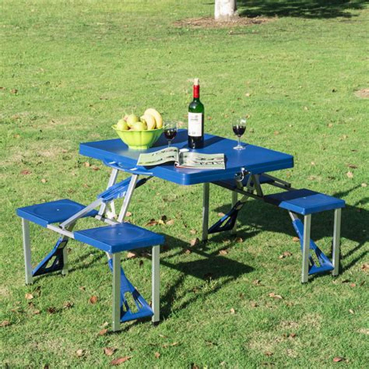 General Outdoor Portable 4 Seats Camp Suitcase Folding Picnic Table for Courtyard Good