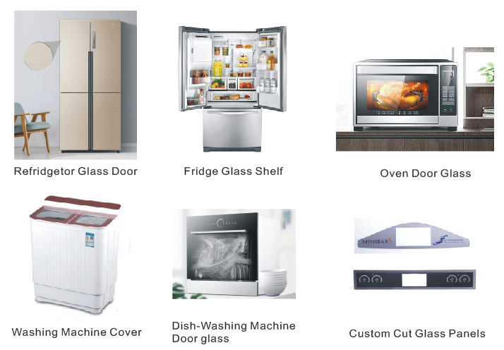 Toughed Tempered Glass Encapsulate PS Freezer Glass Shelf