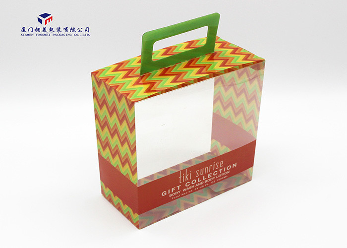 Top Handle Custom Plastic Box Packaging Clear Rigid PET Material Offset Printing