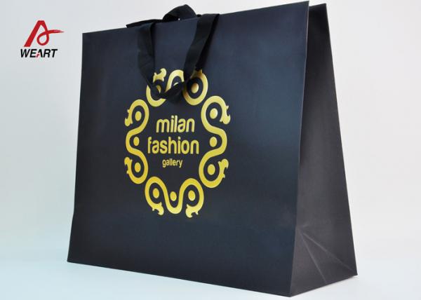 Quality Cotton Ribbon Personalized Wine Bags Paper Material , Custom Business Shopping Bags for sale