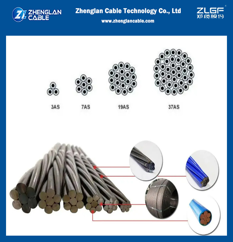 5/16'' Galvanized Steel Wire Strand/Stay Guy Wire used for sustaining mechanical load ASTM A 475/ASTM A 363