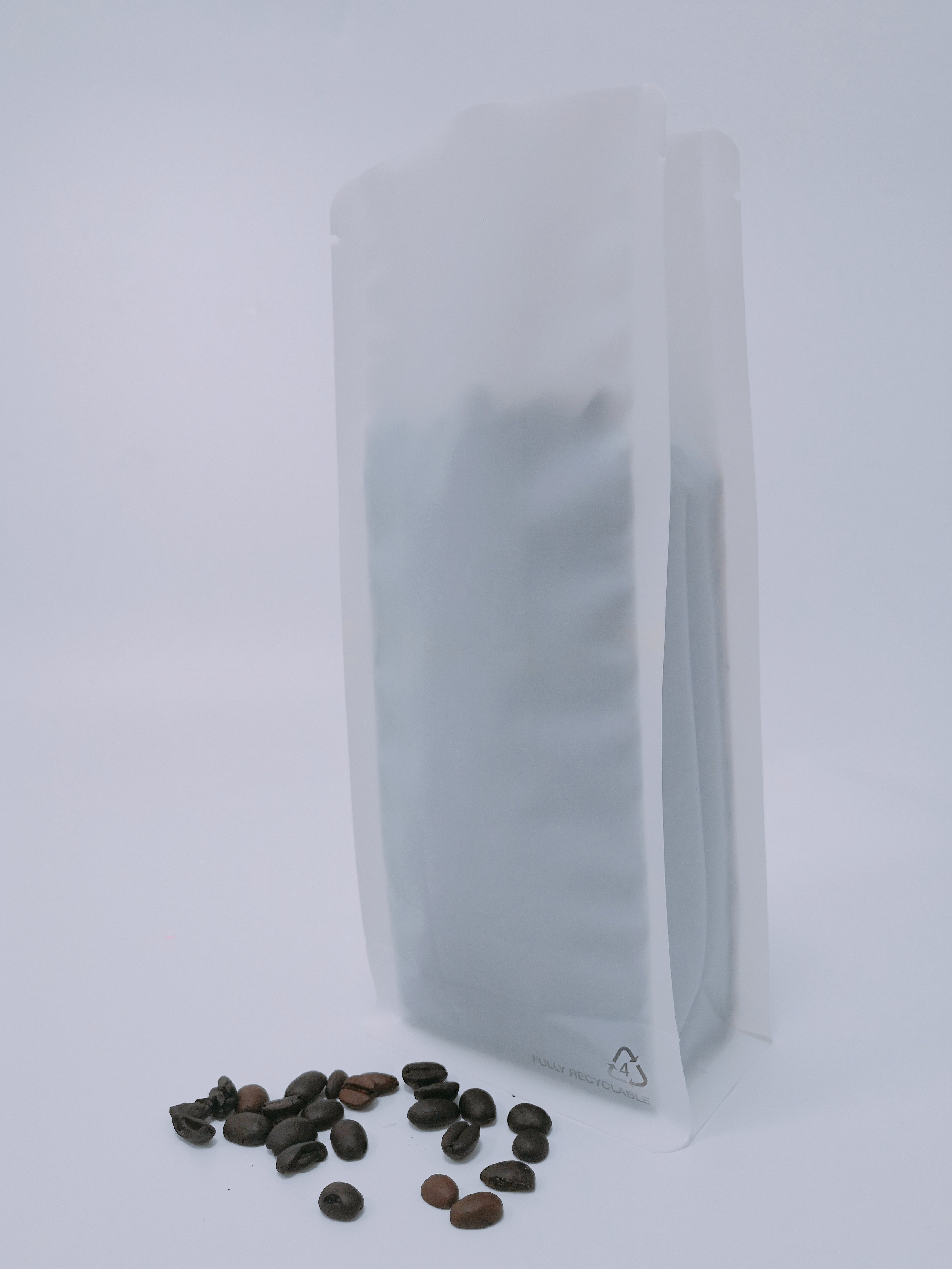 Customizable Flat Bottom Matte White Fully Recyclable Bags