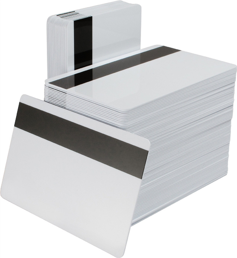 CR80 30 Mil White Plastic PVC Card , Blank Magnetic Stripe Card Hi Co for Id Badge