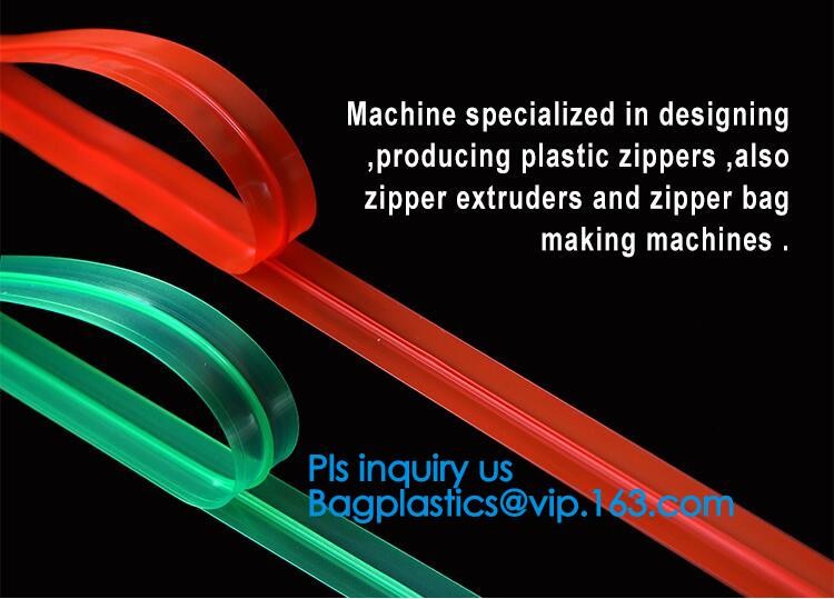 Flange Zipper Teeth, PP/PE/PVC/EVA Plastic Flange Zipper For Pouch, PP/PE/PVC/EVA Plastic Flange Zipper
