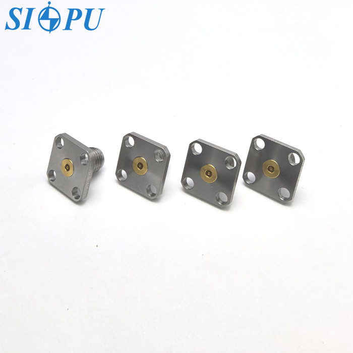 2.92 Female RF Coaxial Connector Four Hole Flange Mounted Socket