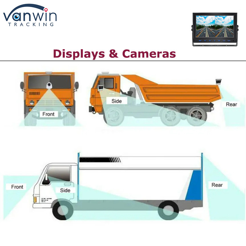 7 Inch Realtime GPS 4G AHD 4CH Monitor TFT Car Monitor Display for Car Bus Truck