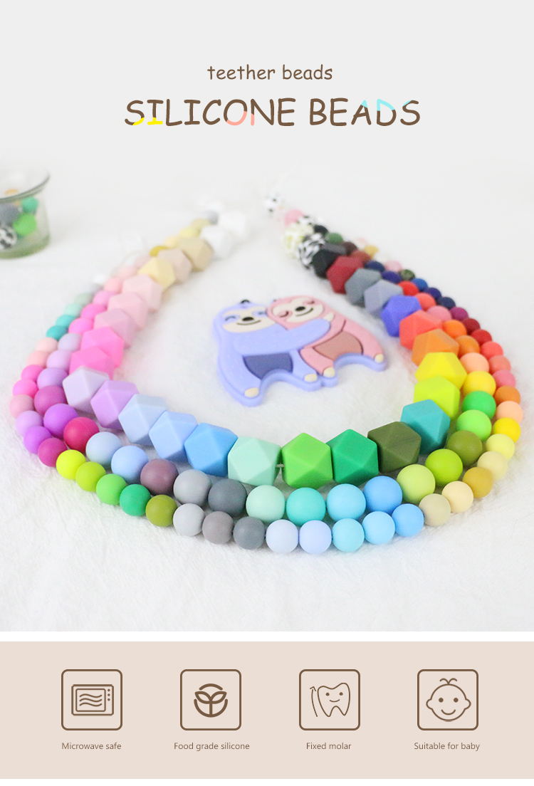 17mm Hexagon Silicone Teething Bead Eco Friendly Safety Chewable For Baby Teething