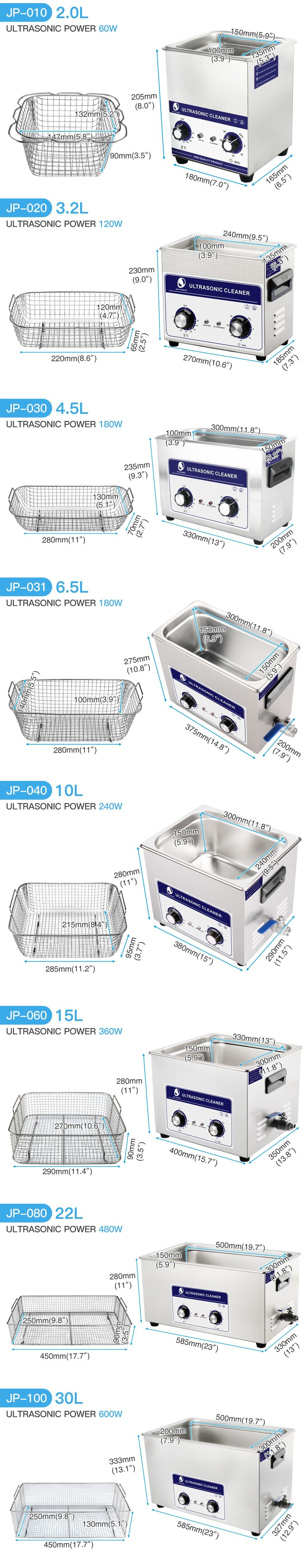 40KHz Table Top Ultrasonic Cleaner 2 Liter 100W Heating Function For Lab Tools