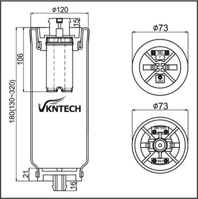 VKNTECH 1S7207 Air Spring Bellows Rear For Bus Truck W02-358-7207 1S5-175 18-40977-000 18-52651-000 VKNTECH 1S7207