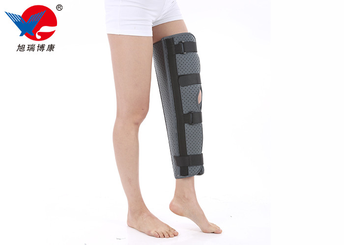 Elastic Gray Knee Support Brace , Easy Wearing Breathable 3 Panel Knee Immobilizer