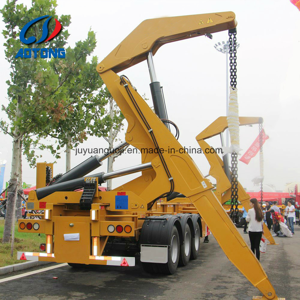 37tons 40ft Container Self Side Loader Side Lifting Container Semi Trailer with Hydraulic Crane