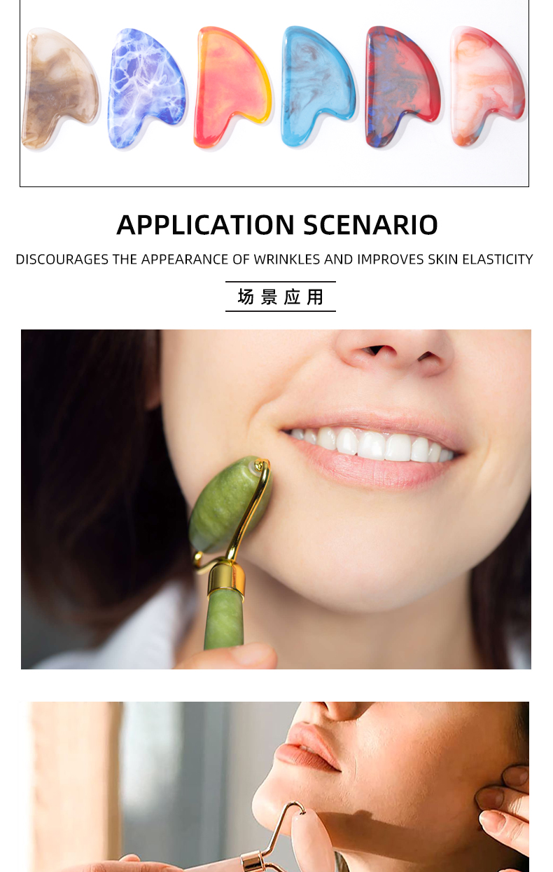 Double Head Face Jade Roller 36g 18g Gua Sha Jade Roller Set Free Sample