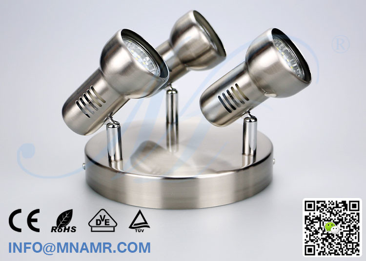 China Manufacturer 3 Outlets LED Shop Light Shop Decorative Lighting with 3x5W AC100-240V Replaceable LED Bulb Lamp GU10