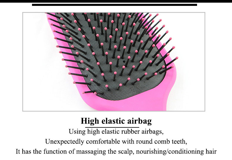 Streamlined Handle Scalp Massage Comb Customized Color ABS Airbag Comb