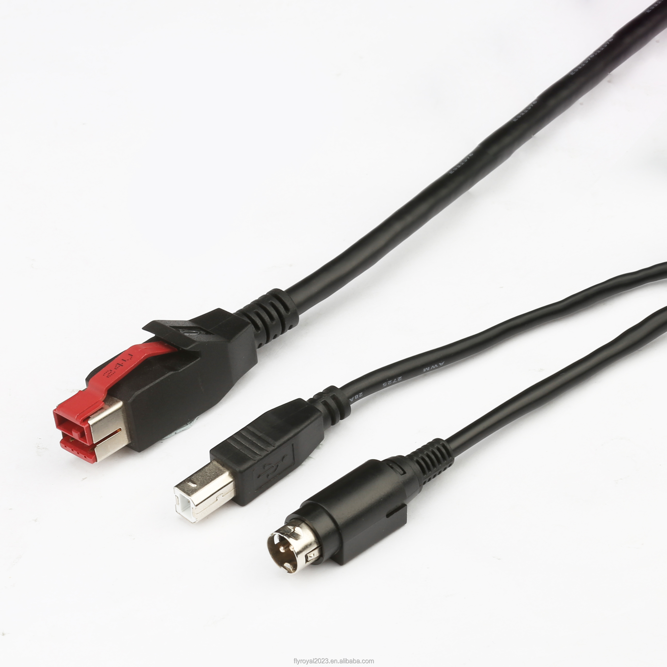 OEM ODM USB DC24V Cable 24V To Hosiden USB-B