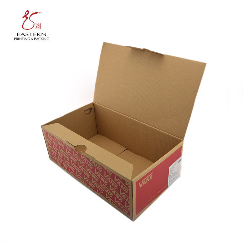 Custom Corrugated Shoe Boxes with Foldable Lid Closure Eco-friendly