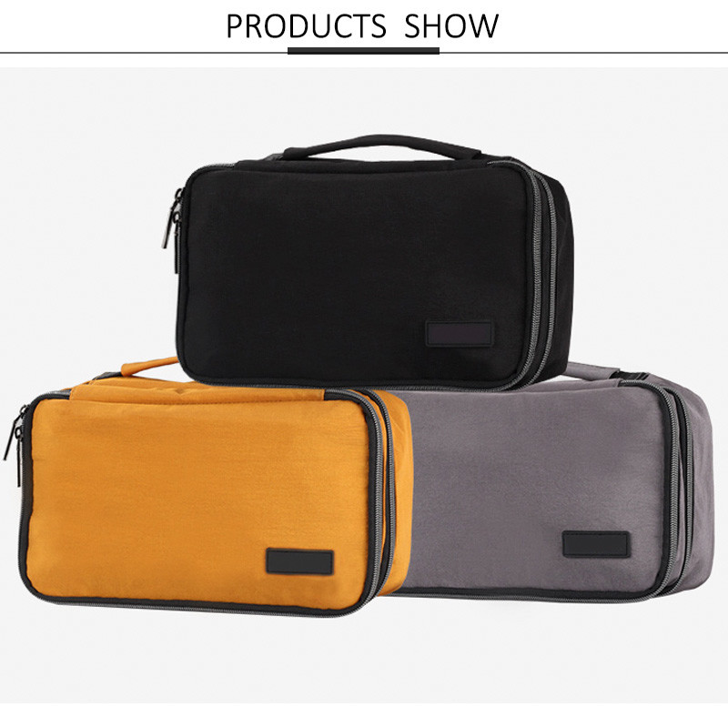 Fashion Custom Logo Pure Color Blank Toiletry Zipper Makeup Bag