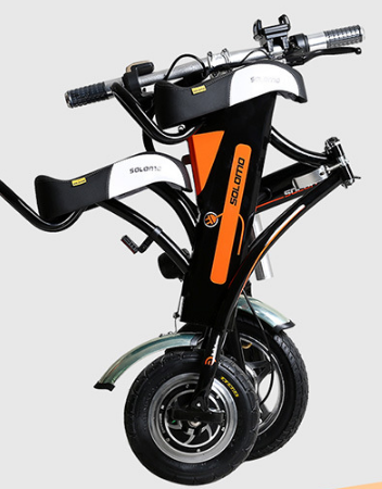 12 Inch 36V Foldable Electric Bike With Two Seats Lithium Battery Brushless Motor