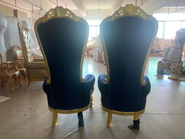 Gold Royal Sofa King And Queen Chairs For Wedding Rental Banquet Blue Black